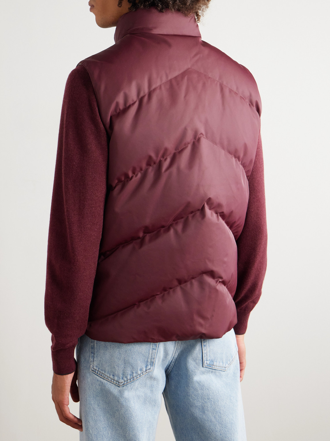  Brunello Cucinelli - Quilted Shell Down Gilet - Men - Burgundy - Xs 