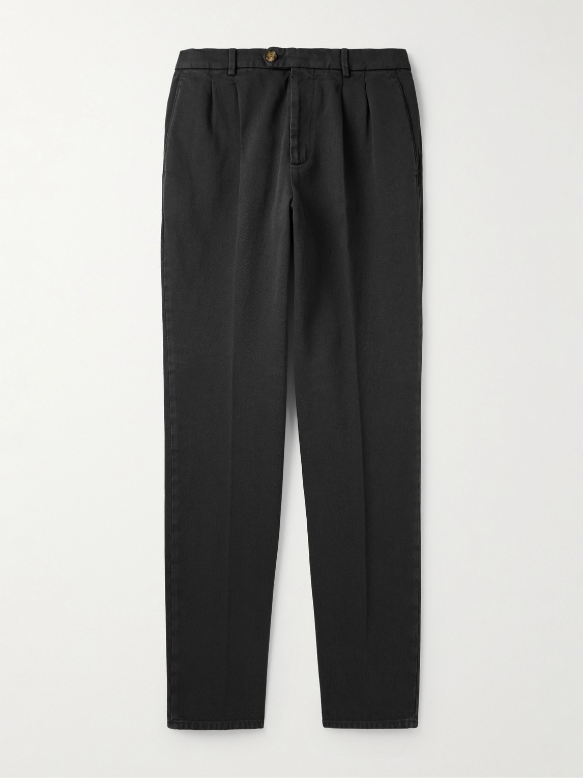 Brunello Cucinelli Straight-Leg Pleated Cotton-Corduroy Trousers - Men