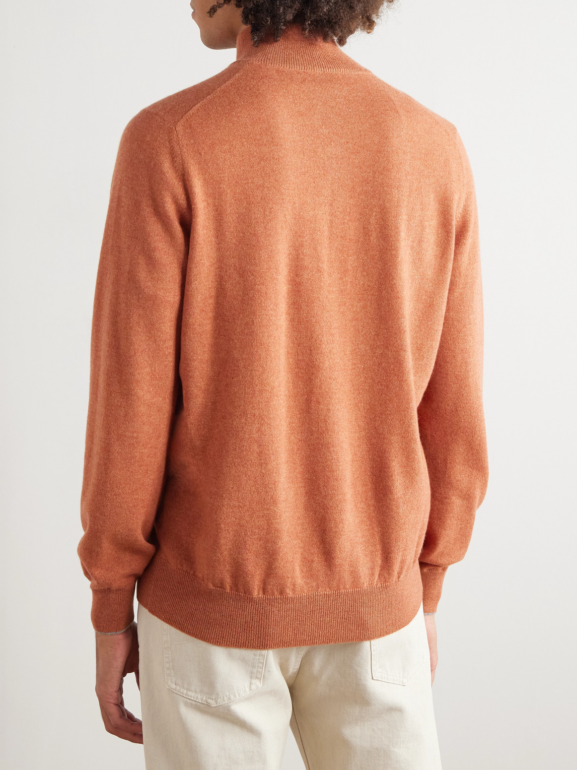 Brunello Cucinelli Cashmere Half-zip Sweater In Brown