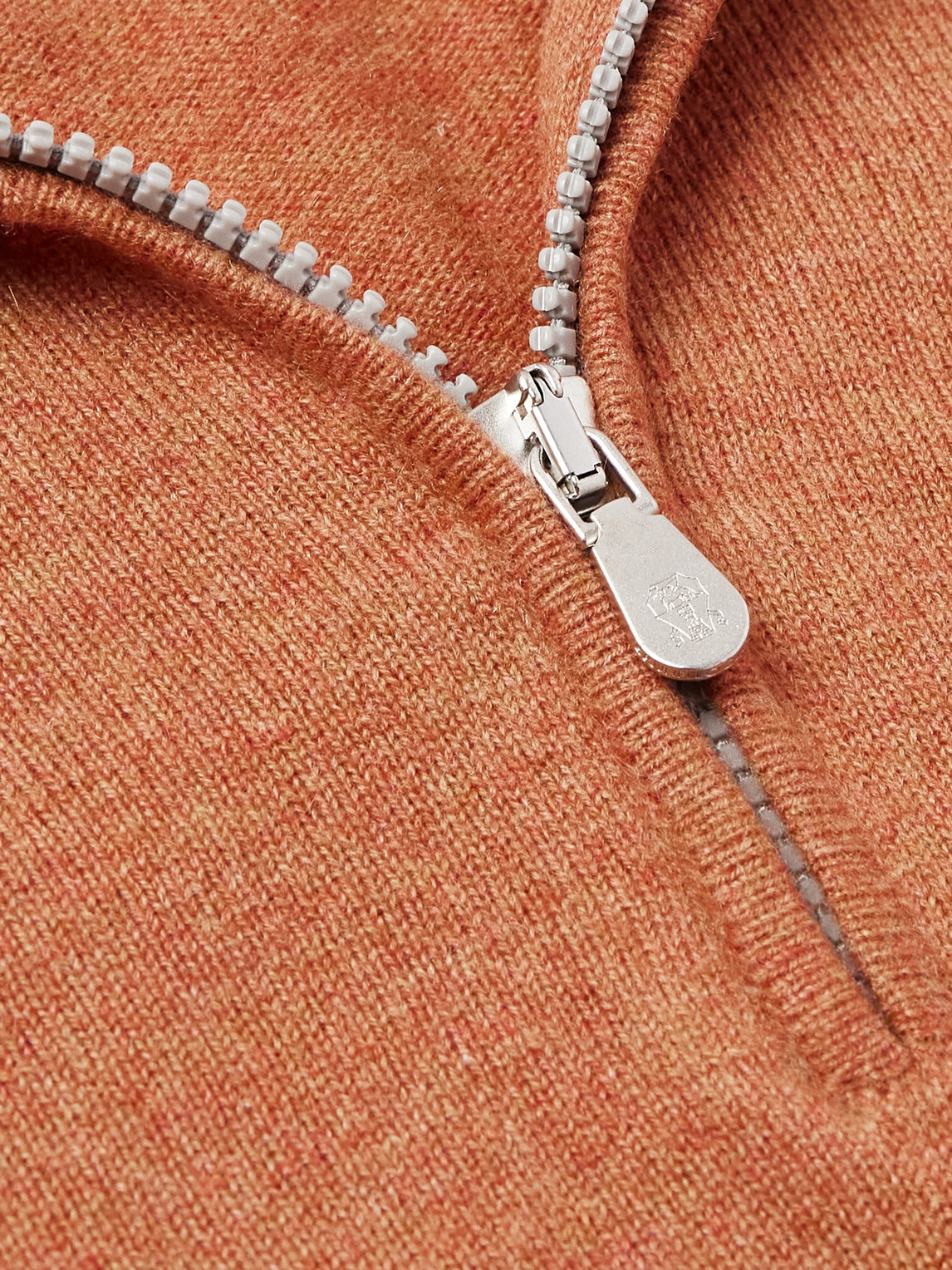 Brunello Cucinelli Cashmere Half-zip Sweater In Brown