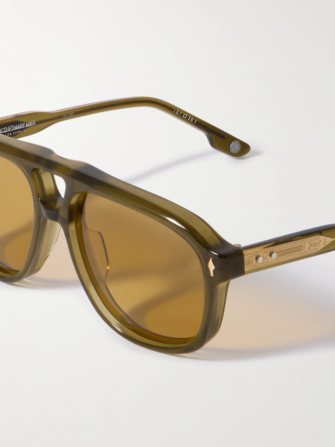Jacques Marie Mage Yellowstone Vi Cougar Aviator-style Acetate Sunglasses In Brown