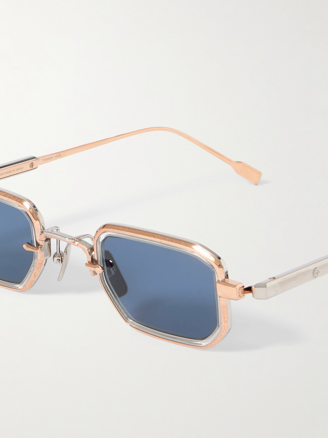 Sato Deneb-t Square-frame Gold-tone Titanium Sunglasses In Pink