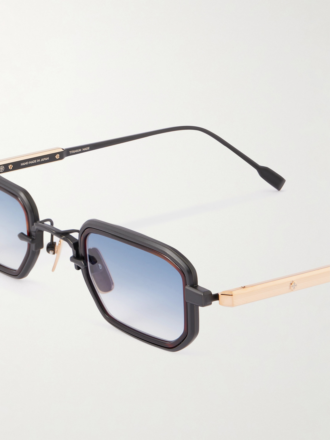 Sato Deneb-t Square-frame Titanium, Tortoiseshell Acetate And Gold-tone Sunglasses In Brown