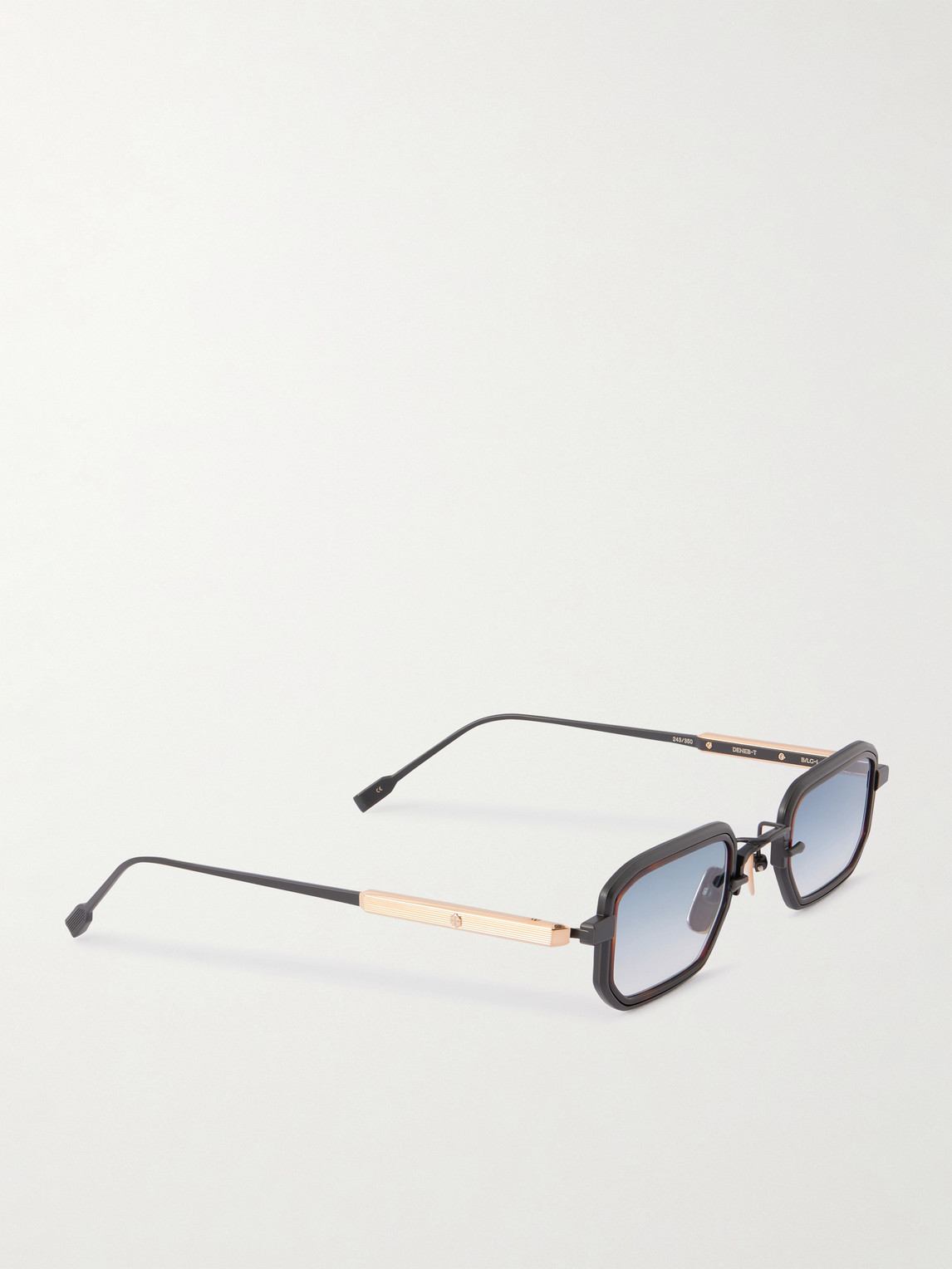 Sato Deneb-t Square-frame Titanium, Tortoiseshell Acetate And Gold-tone Sunglasses In Brown