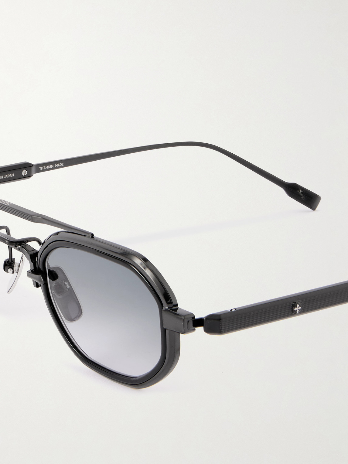 Sato Avior-t Oval-frame Metal Sunglasses In Black