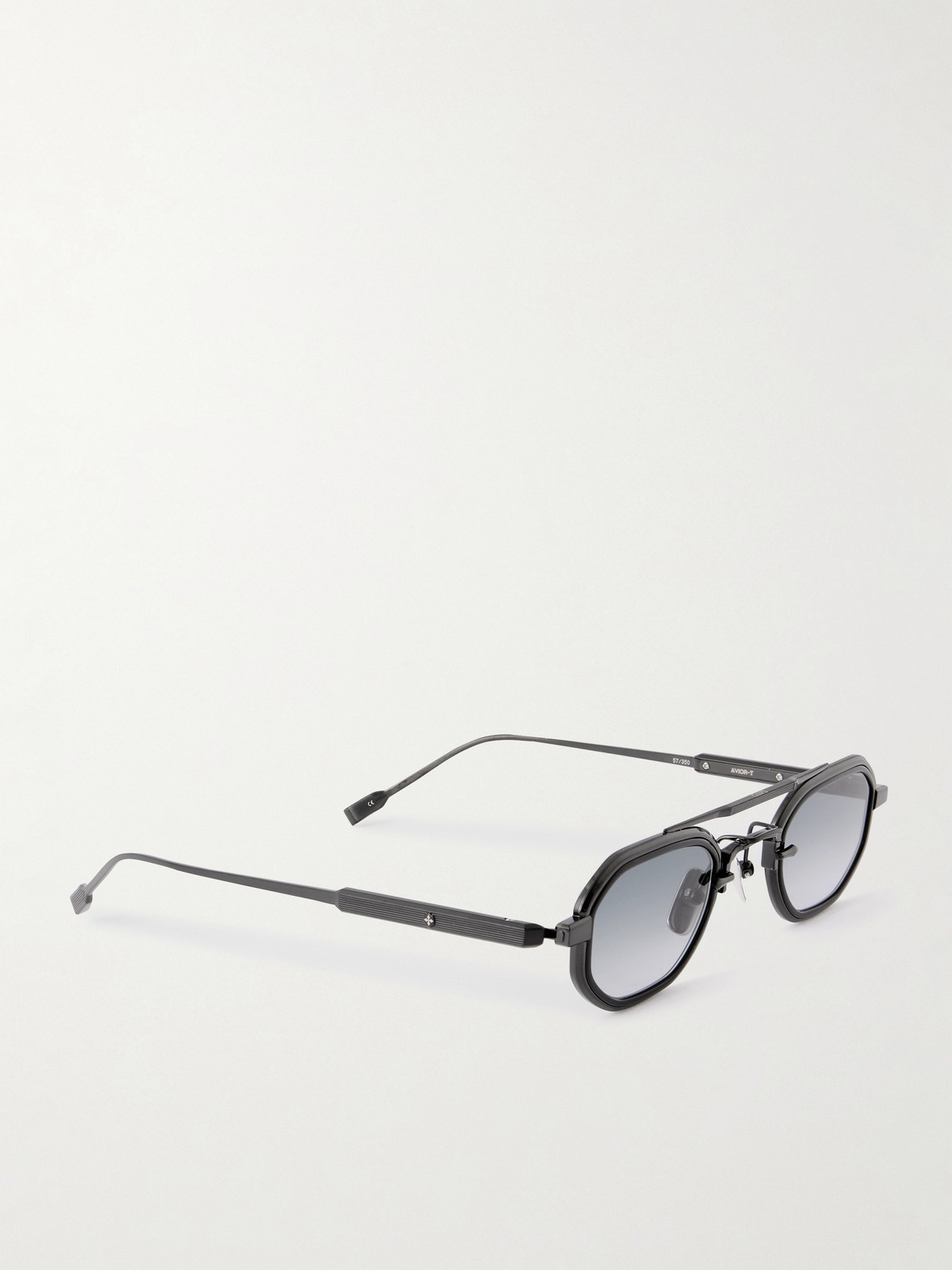 Sato Avior-t Oval-frame Metal Sunglasses In Black