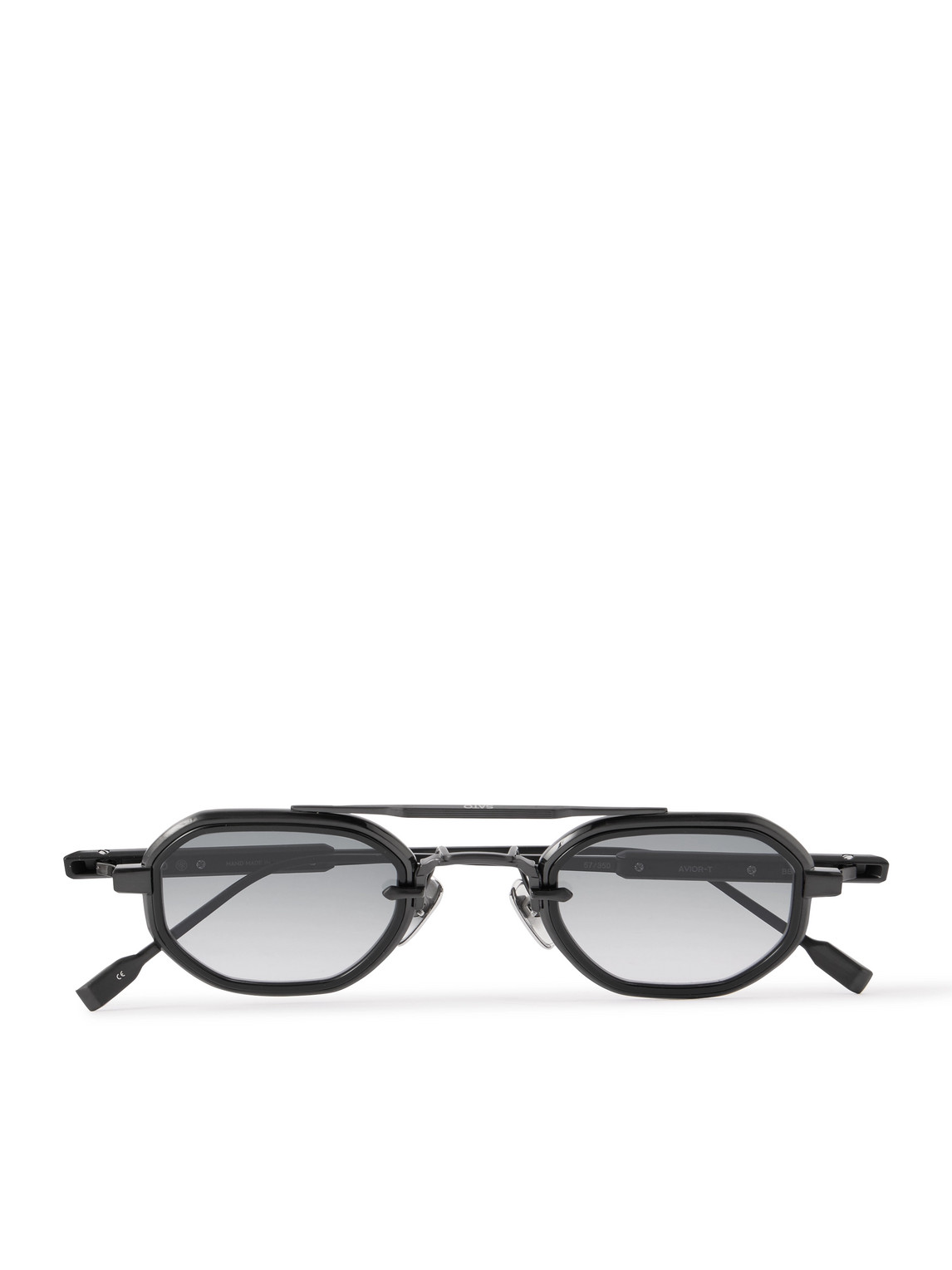 Sato Avior-t Oval-frame Metal Sunglasses In Black