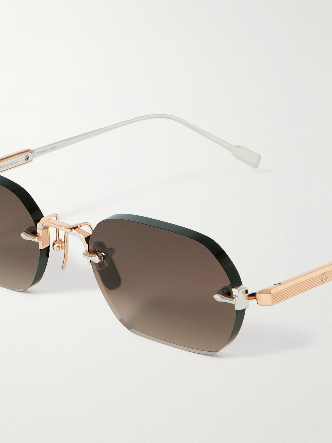 Sato - Terebellum Iv Square-frame Titanium Sunglasses - Men - Gold 