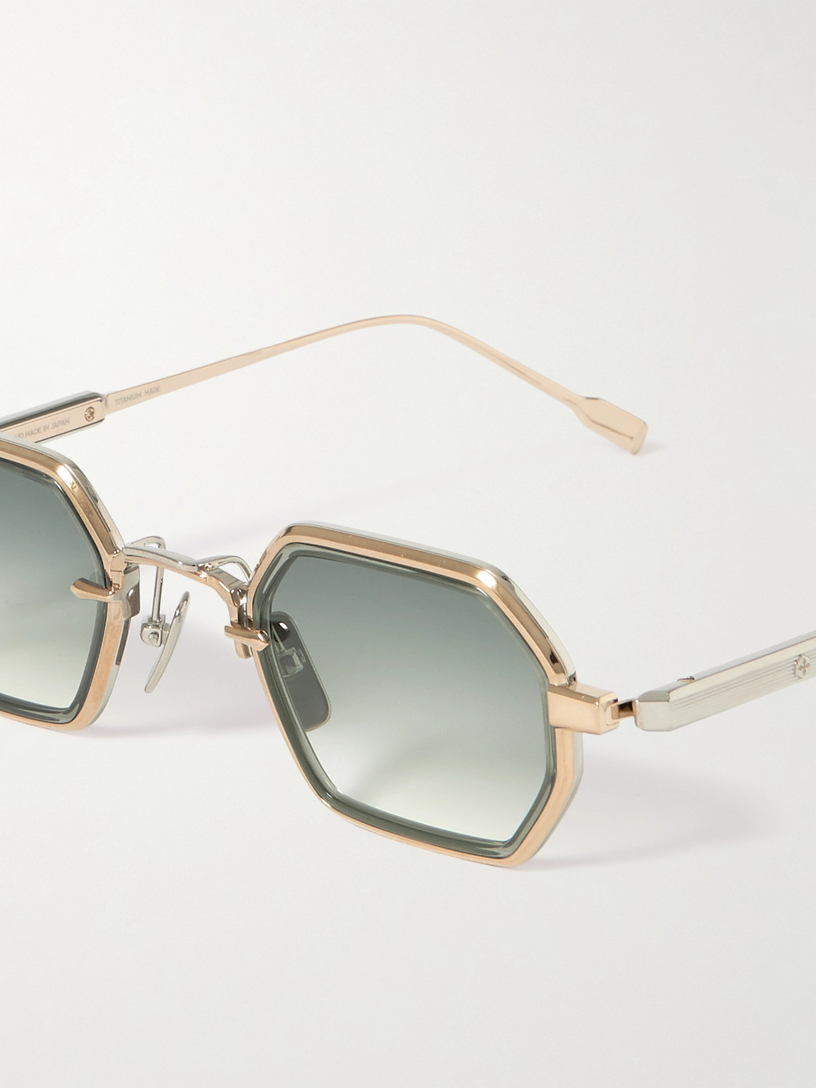 Sato Hadar-t Square-frame Titanium Sunglasses In Gold