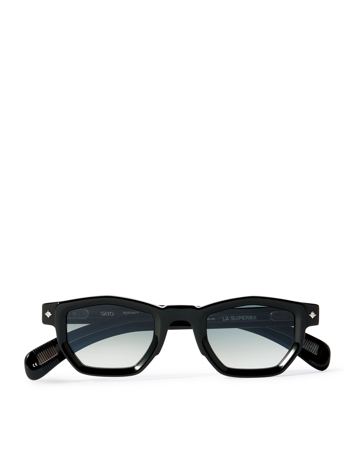 Sato La Superba Hexagon-frame Acetate Sunglasses In Black
