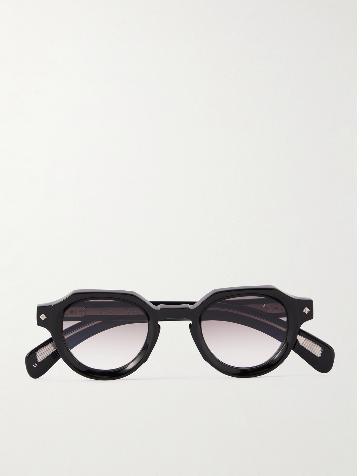 Sato Atria Round-frame Acetate Sunglasses In Black