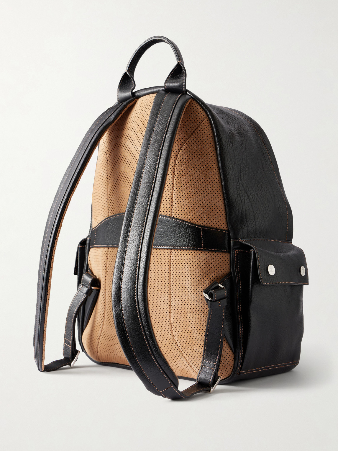  Brunello Cucinelli - Full-grain Leather Backpack - Men - Black 
