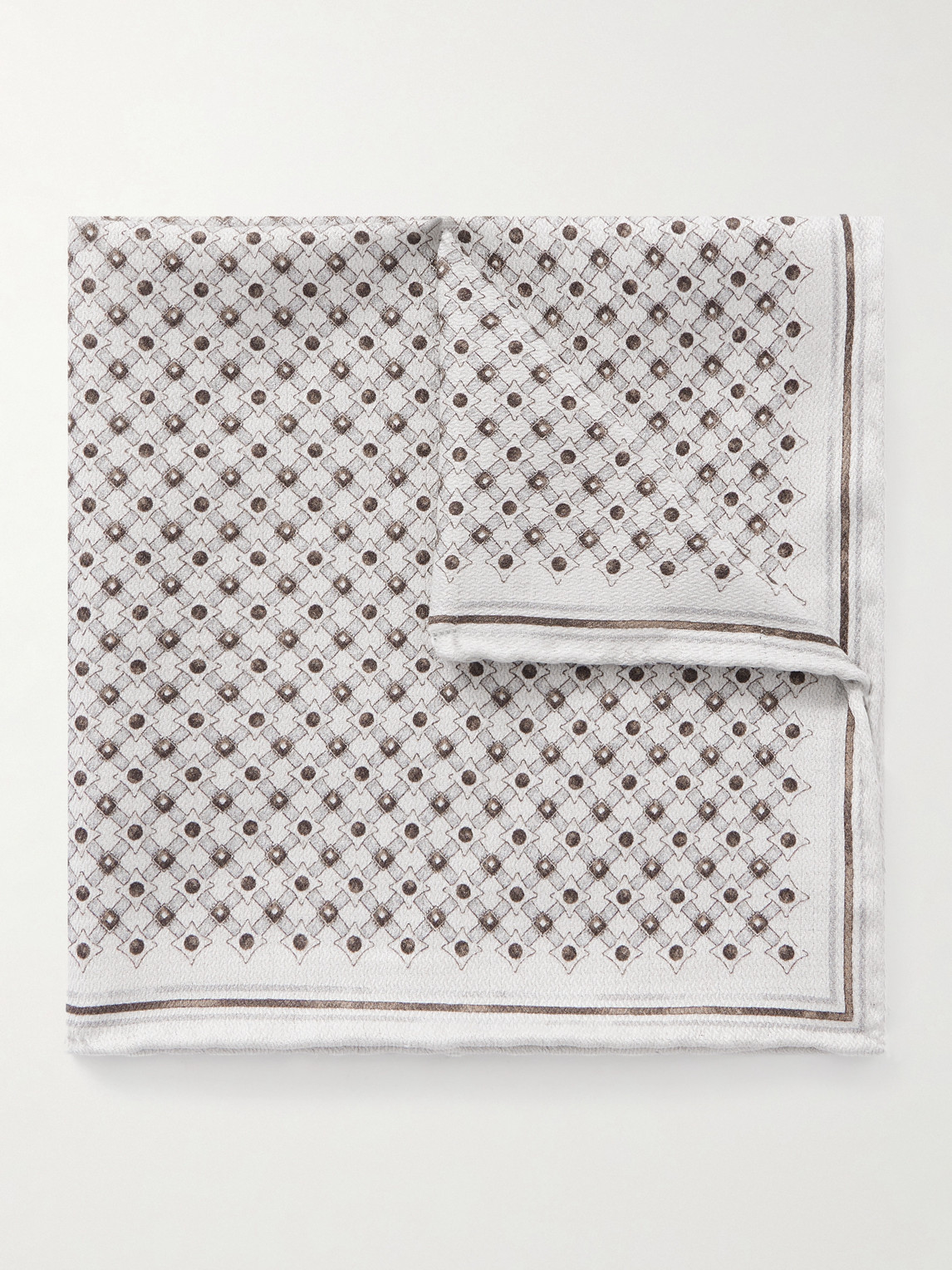 Brunello Cucinelli Printed Silk Pocket Square - Men