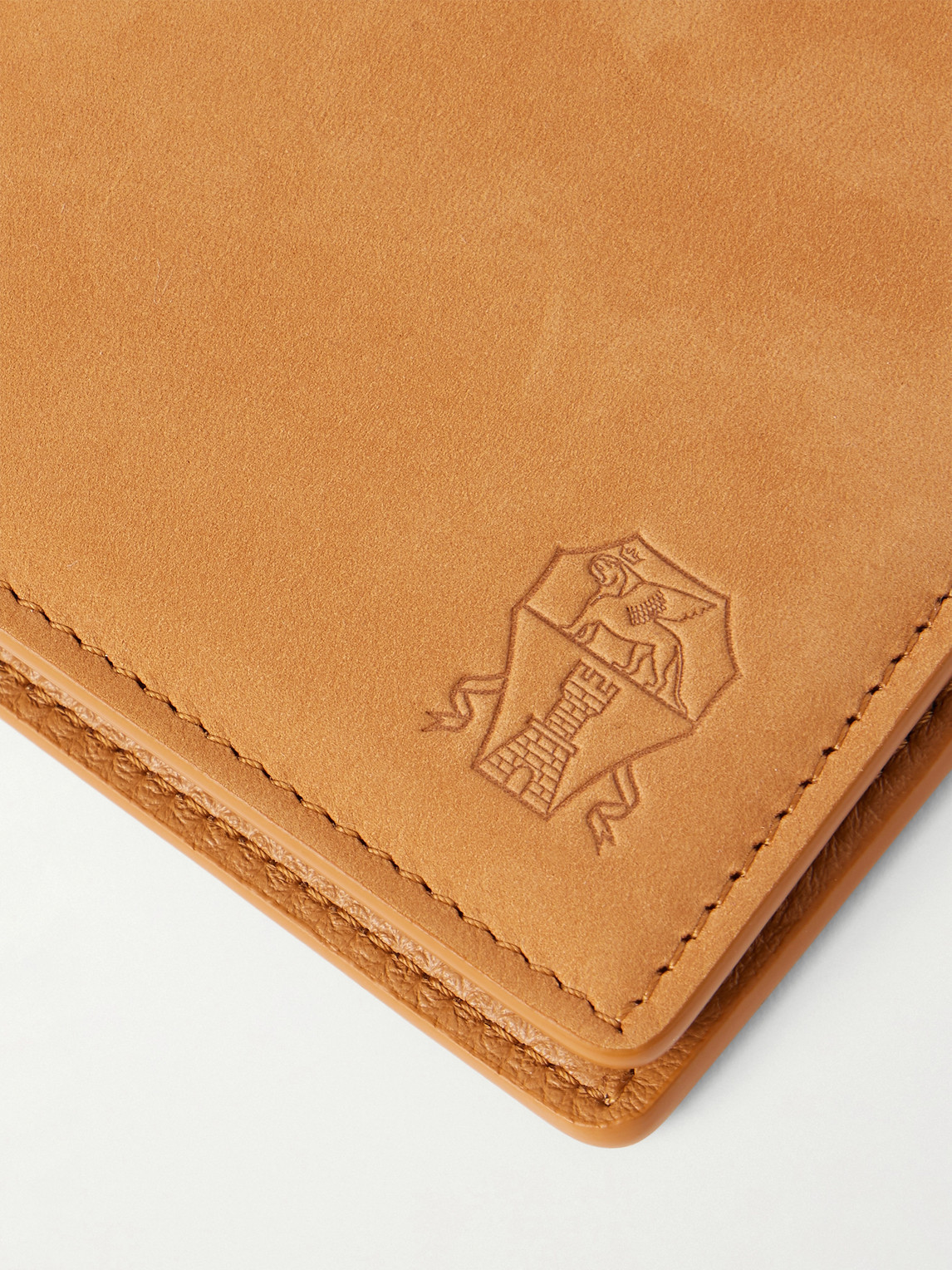  Brunello Cucinelli - Logo-debossed Suede Billfold Wallet - Men - Brown 