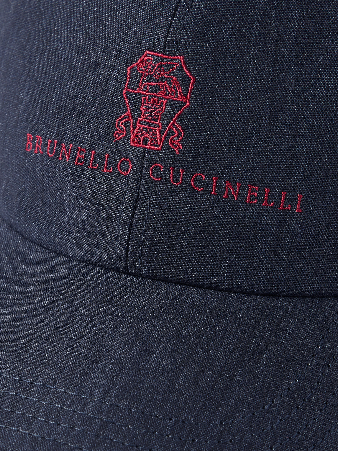  Brunello Cucinelli - Logo-embroidered Linen Baseball Cap - Men - Blue - M 