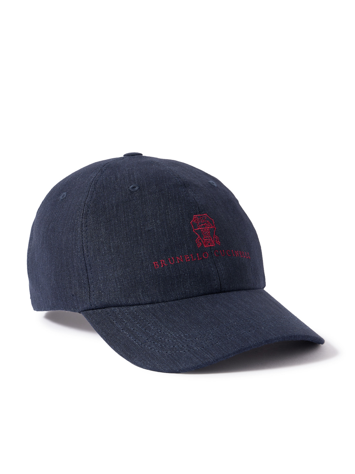 Brunello Cucinelli Logo-Embroidered Linen Baseball Capen