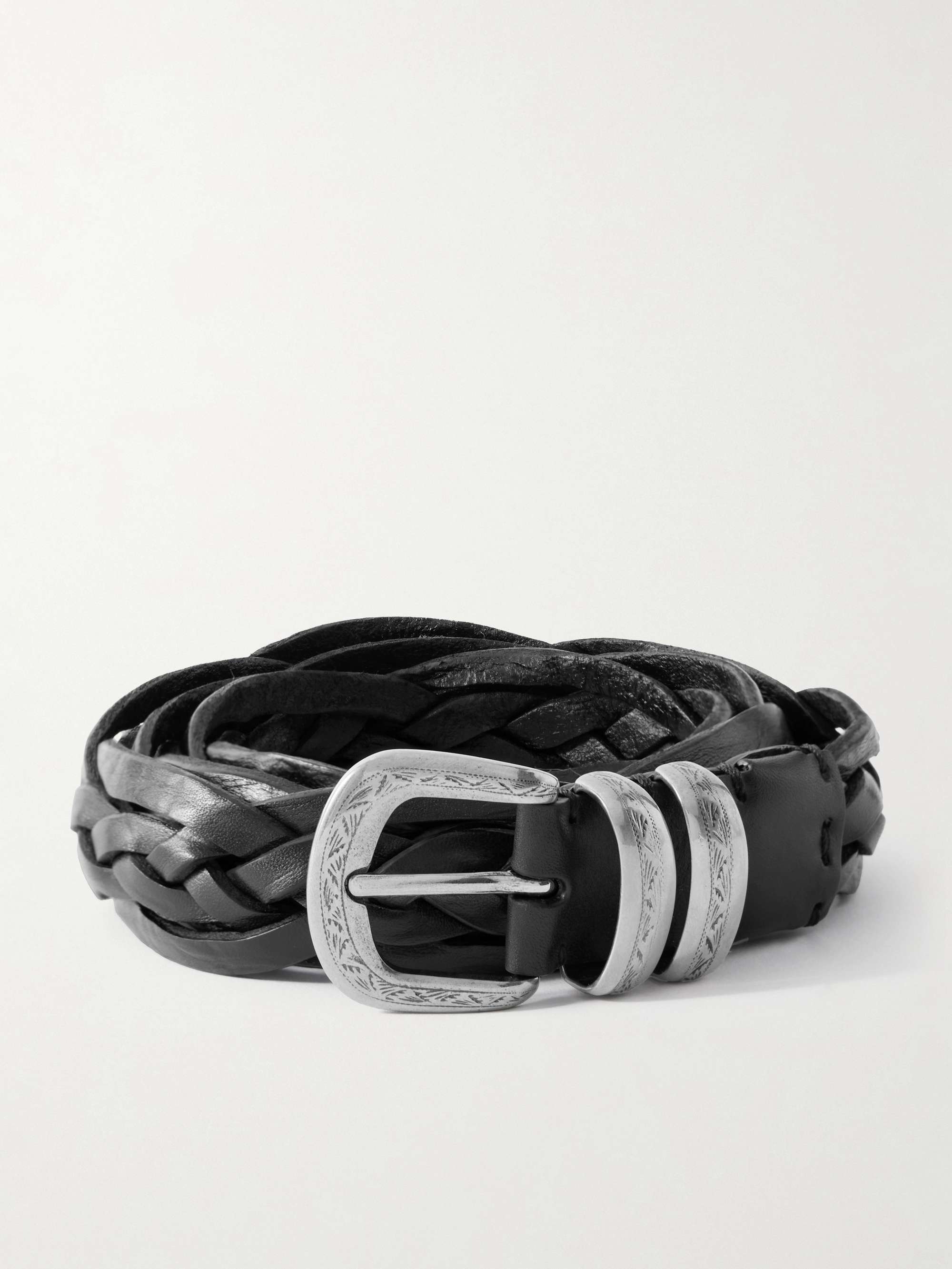 BRUNELLO CUCINELLI 3cm Woven Leather Belt