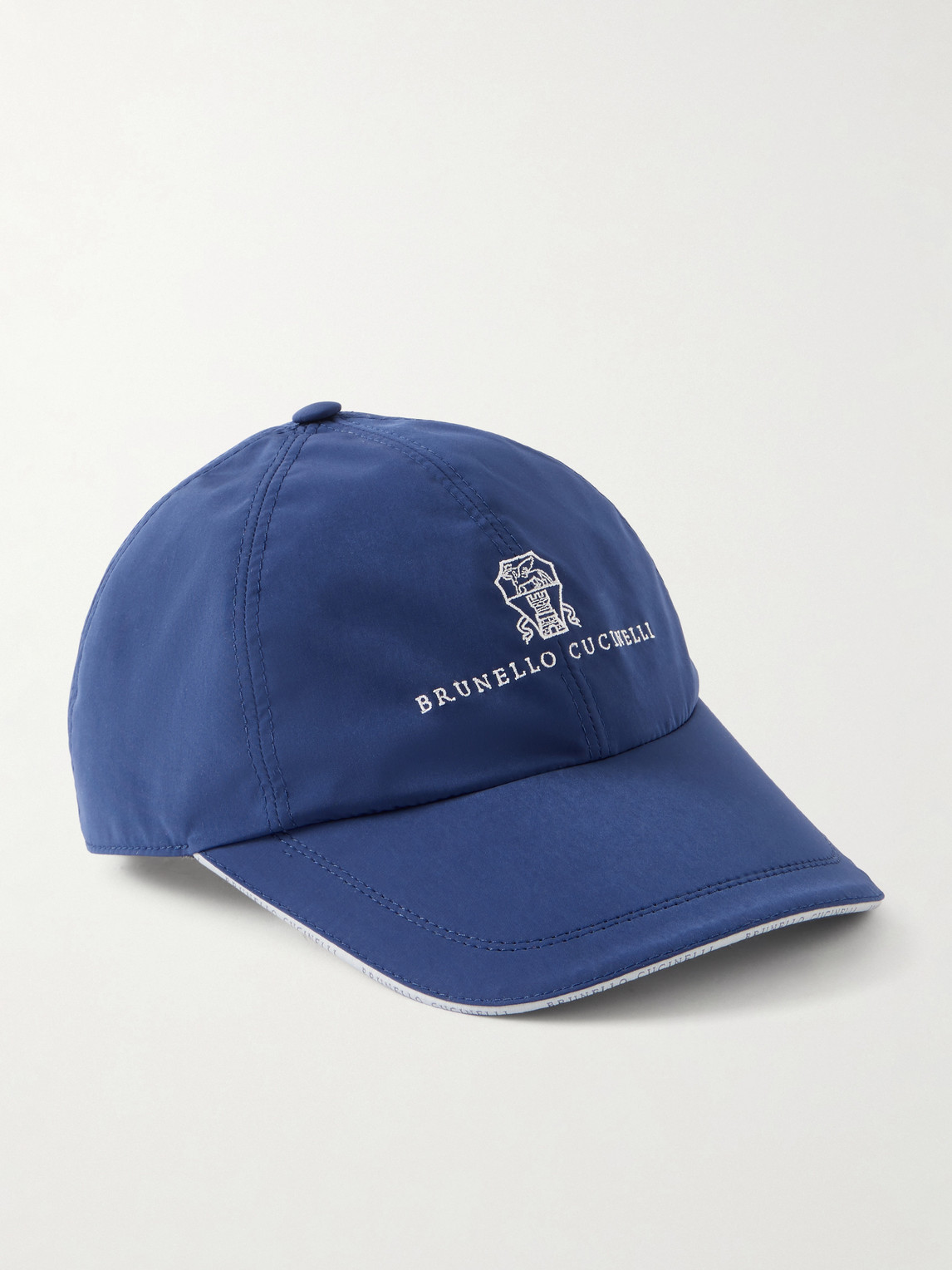 Brunello Cucinelli Logo-embroidered Shell Cap In Blue