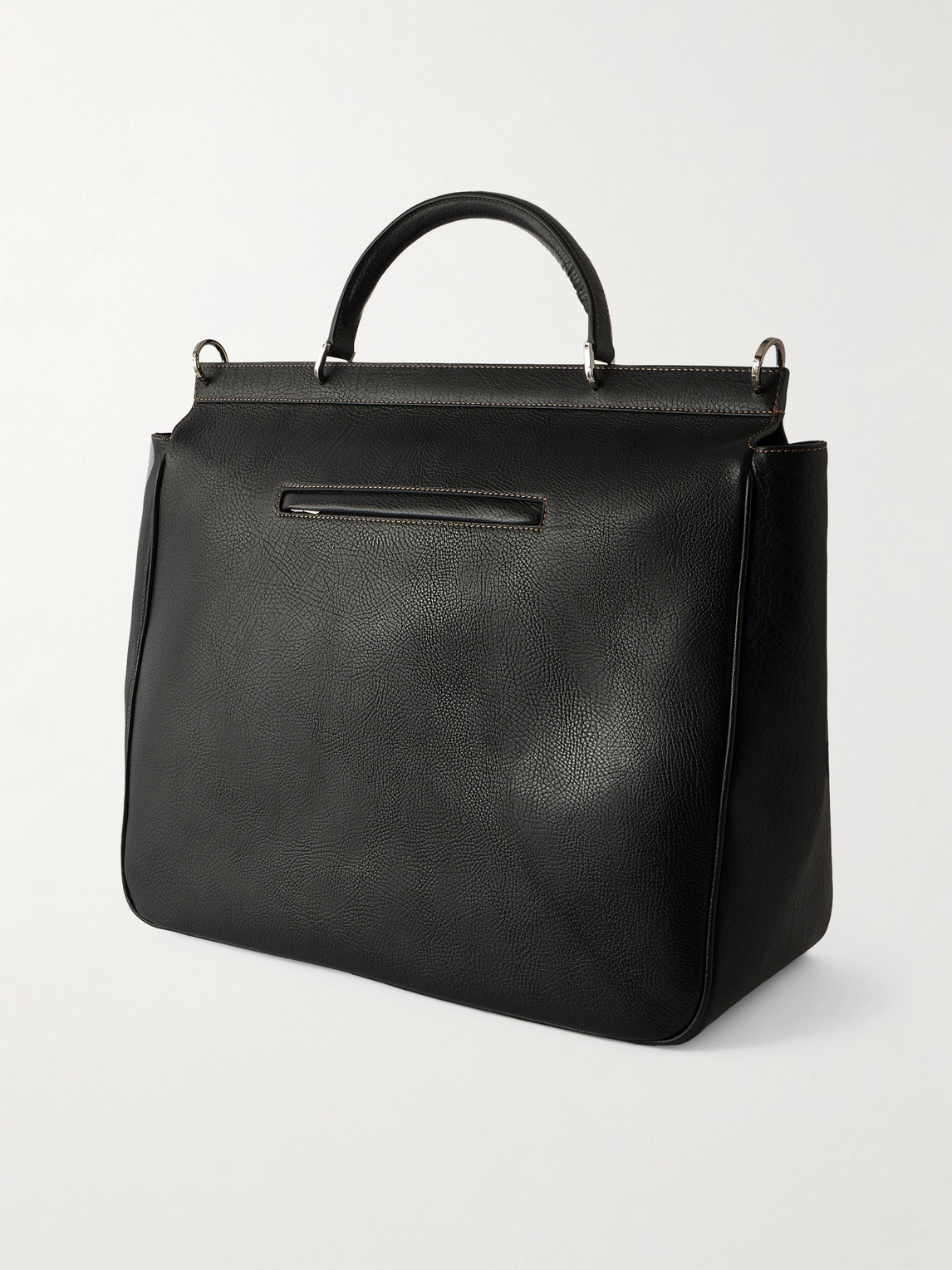  Brunello Cucinelli - Full-grain Leather Weekend Bag - Men - Black 