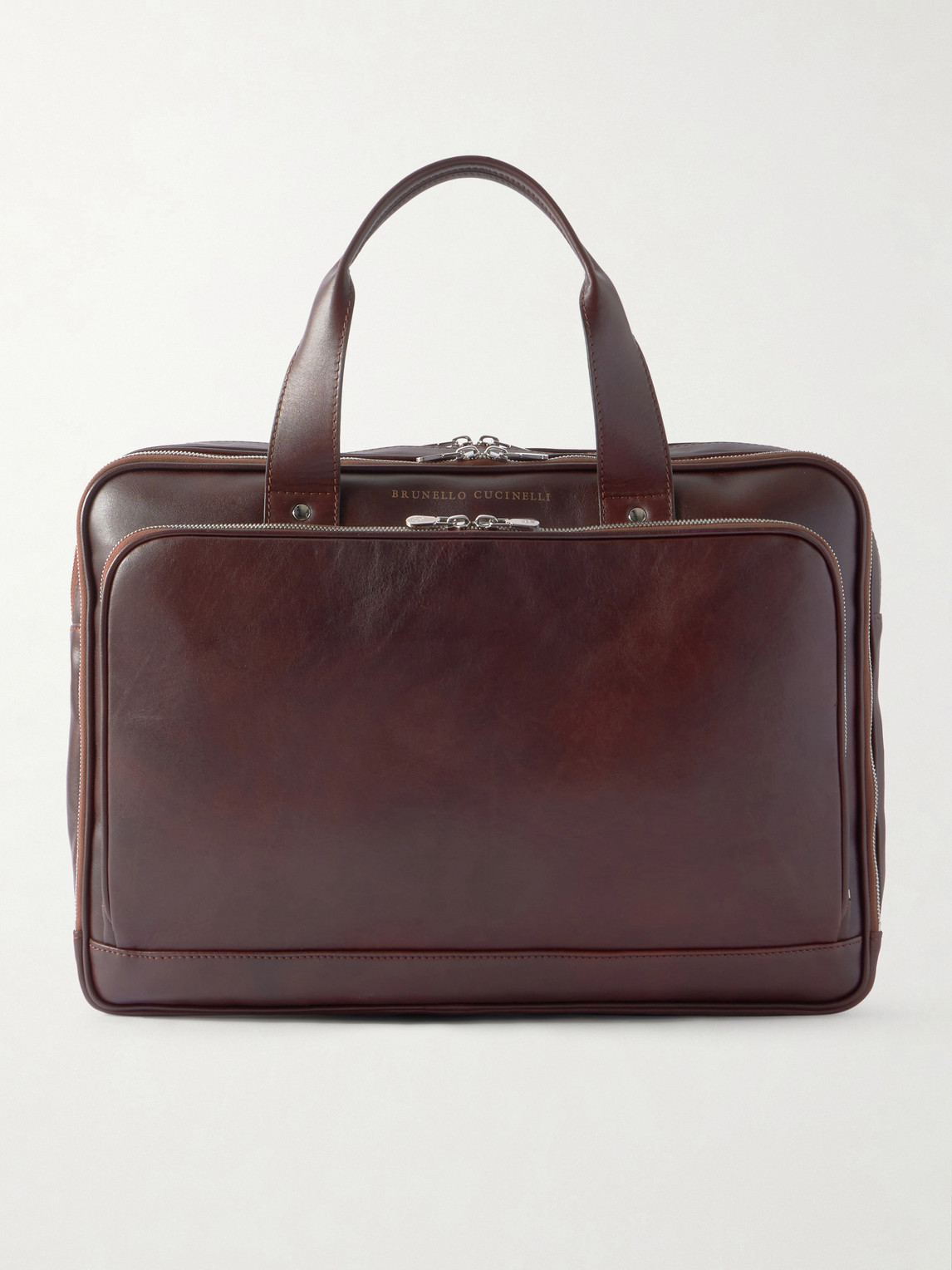 Brunello Cucinelli Full-Grain Leather Briefcase | Smart Closet