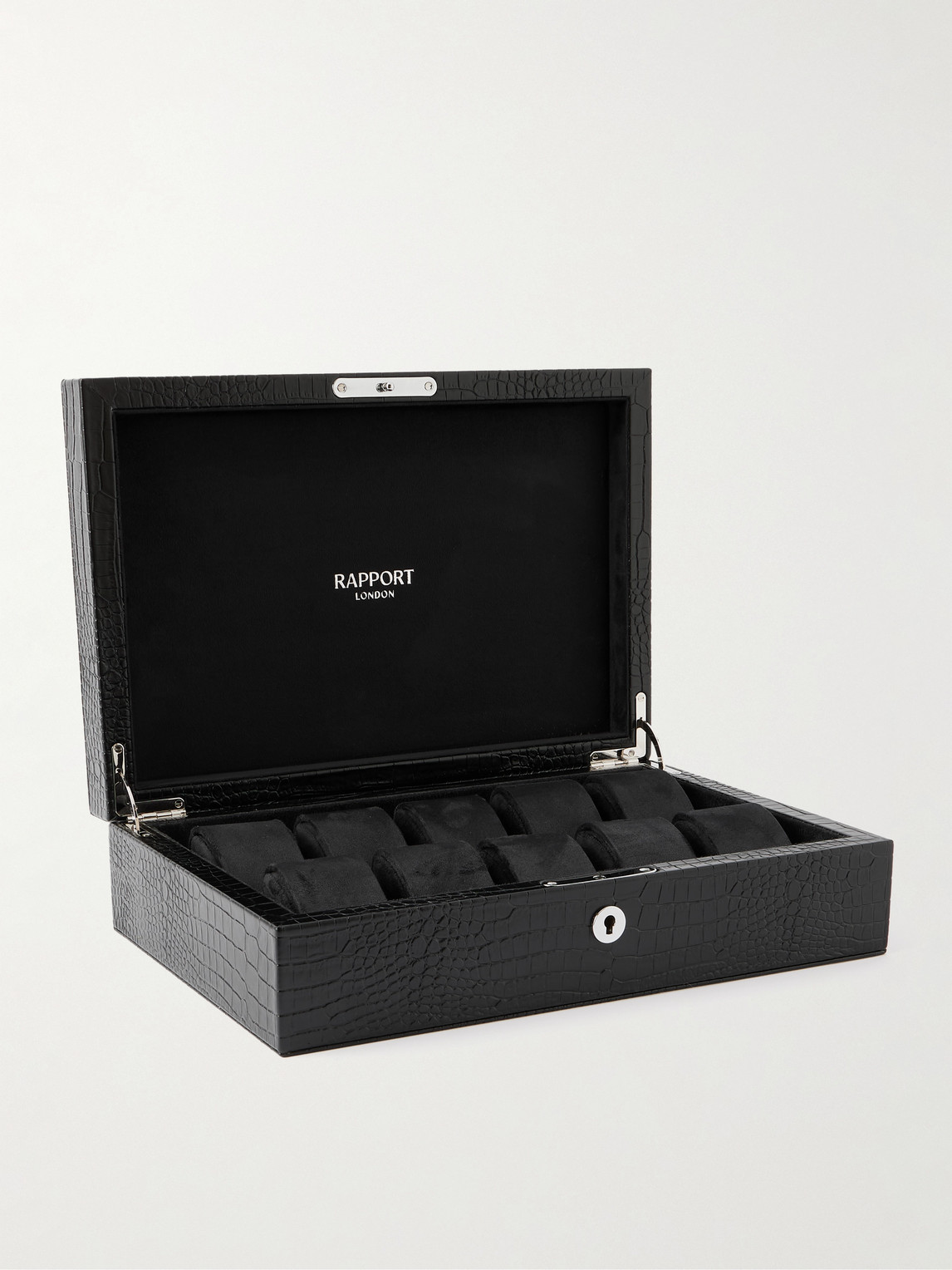 Brompton Croc-Effect Leather 10-Piece Watch Box