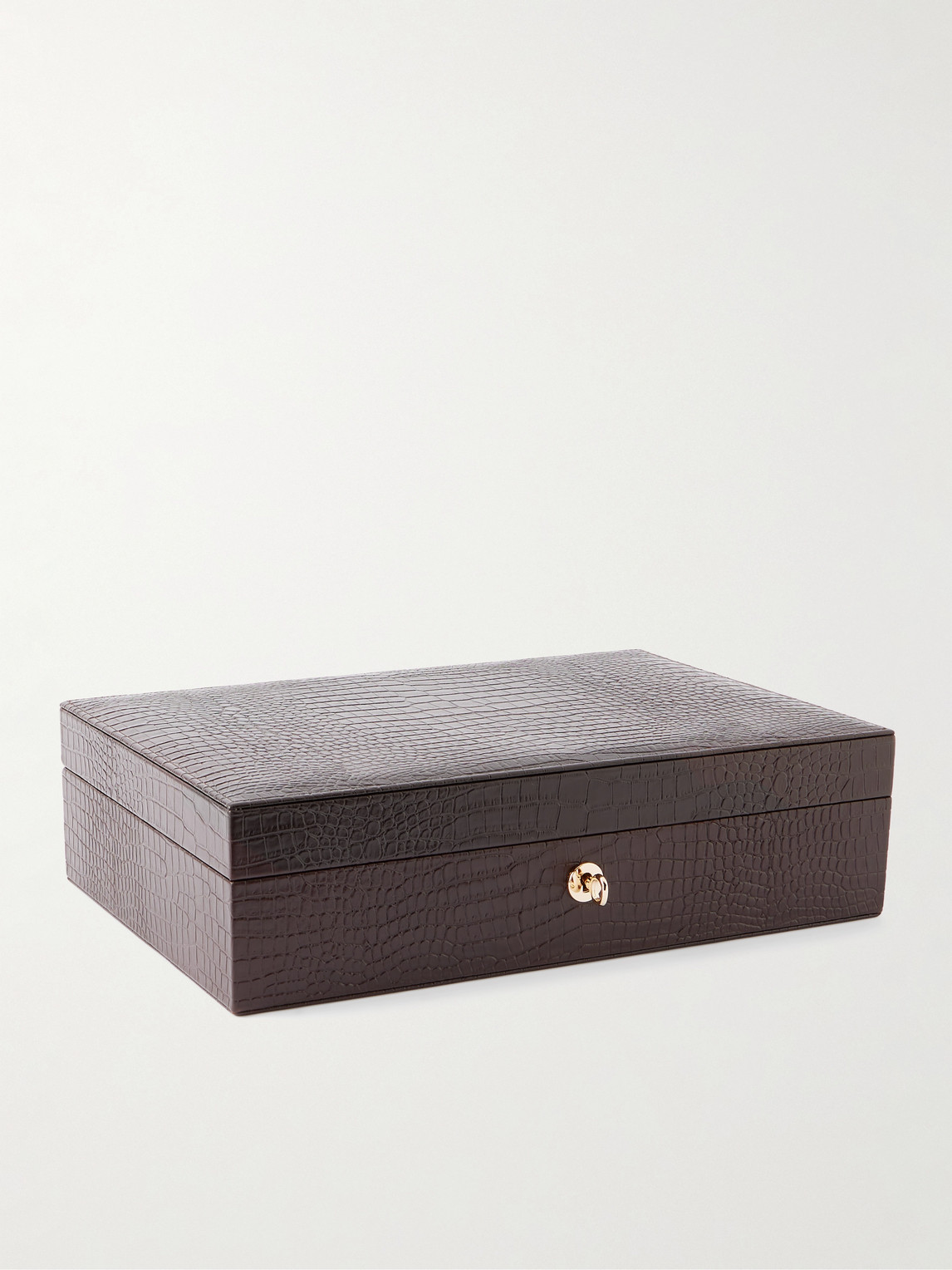 Brompton Croc-Effect Leather 10-Piece Watch Box — 2
