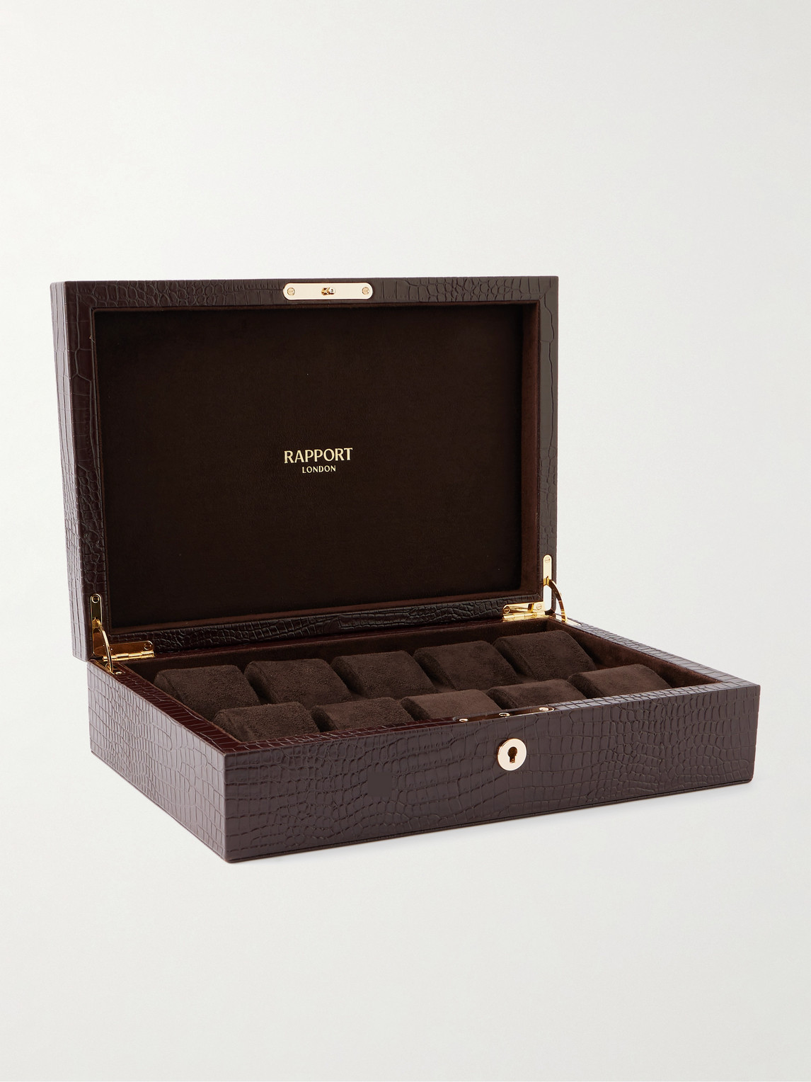 Brompton Croc-Effect Leather 10-Piece Watch Box
