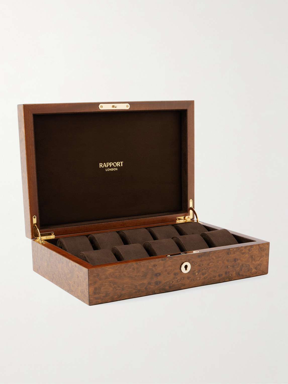 Heritage Lacquered Burr Walnut 10-Piece Watch Box