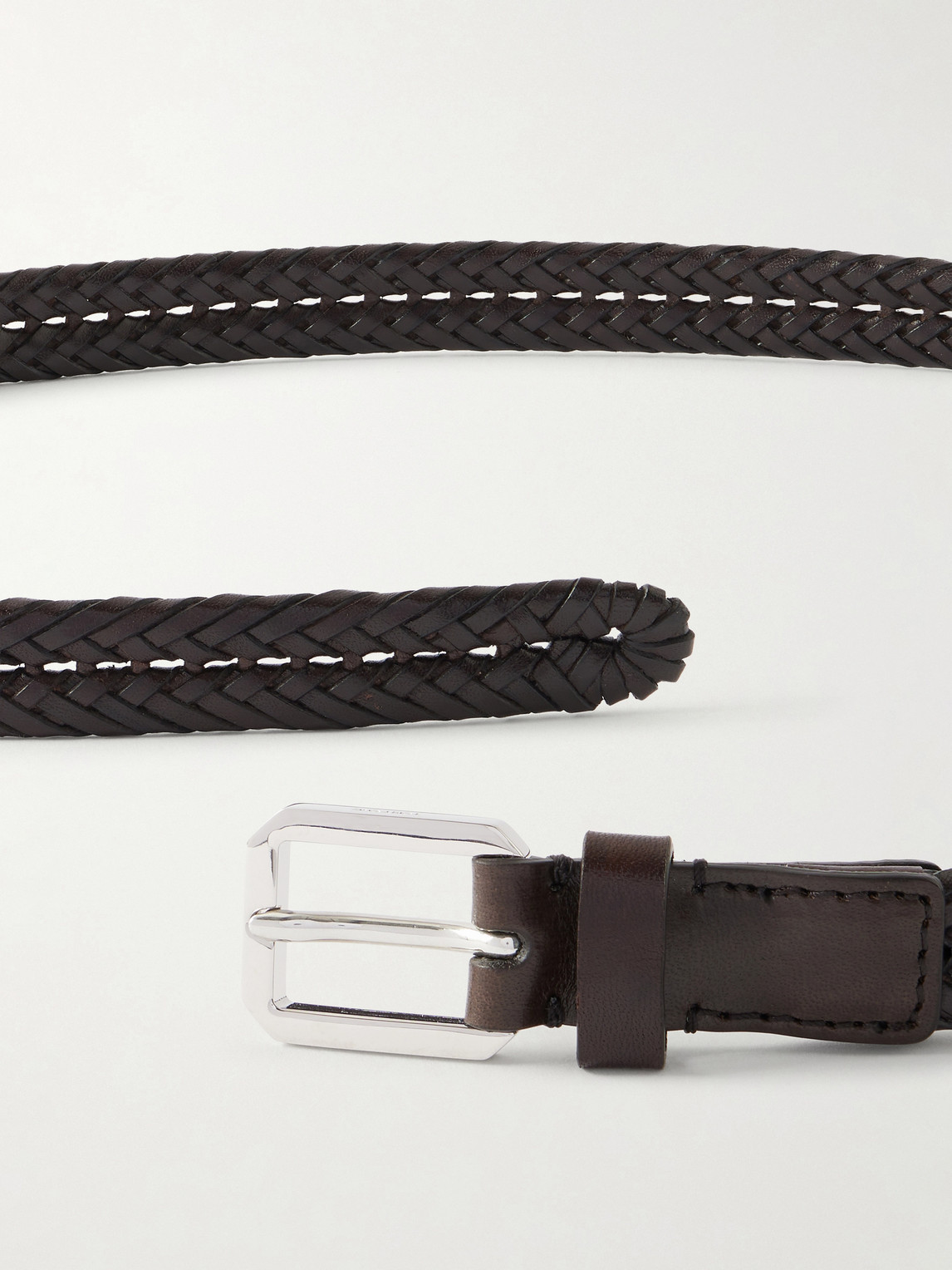  Tom Ford - 2cm Woven Leather Belt - Men - Brown - Eu 90 