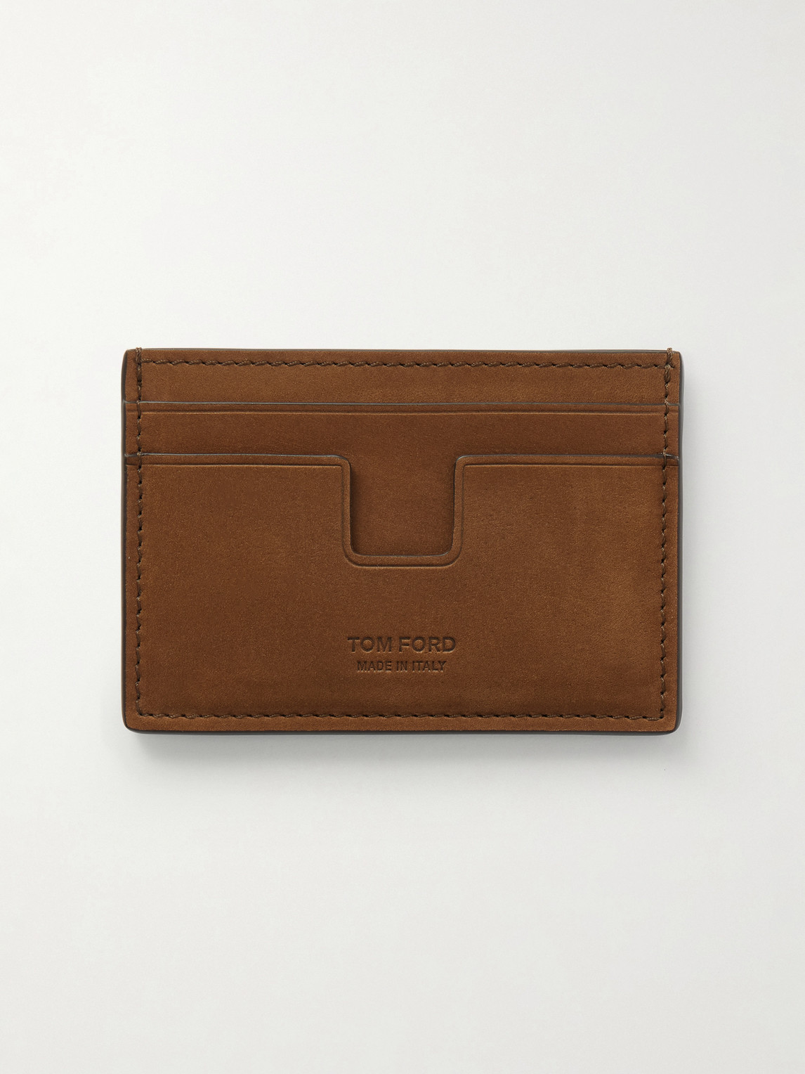 Tom Ford Nubuck Cardholder In Brown
