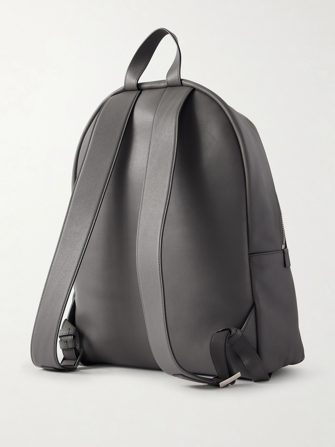 Tom Ford Leather Backpack In Gray