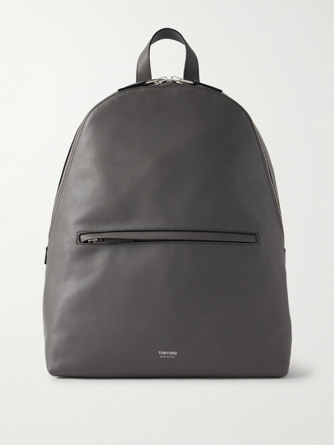 Tom Ford Leather Backpack In Gray