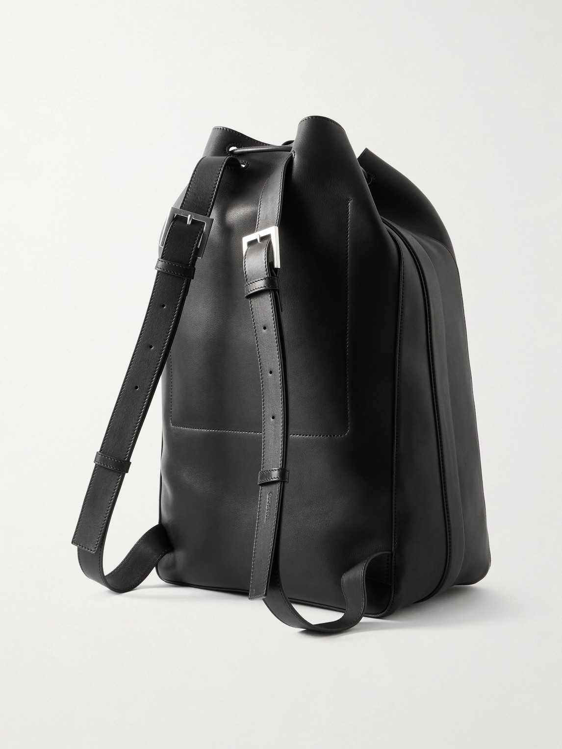 Tom Ford T Line Leather Drawstring Backpack In Black