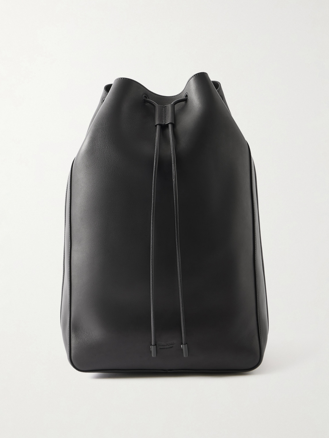 Tom Ford T Line Leather Drawstring Backpack In Black