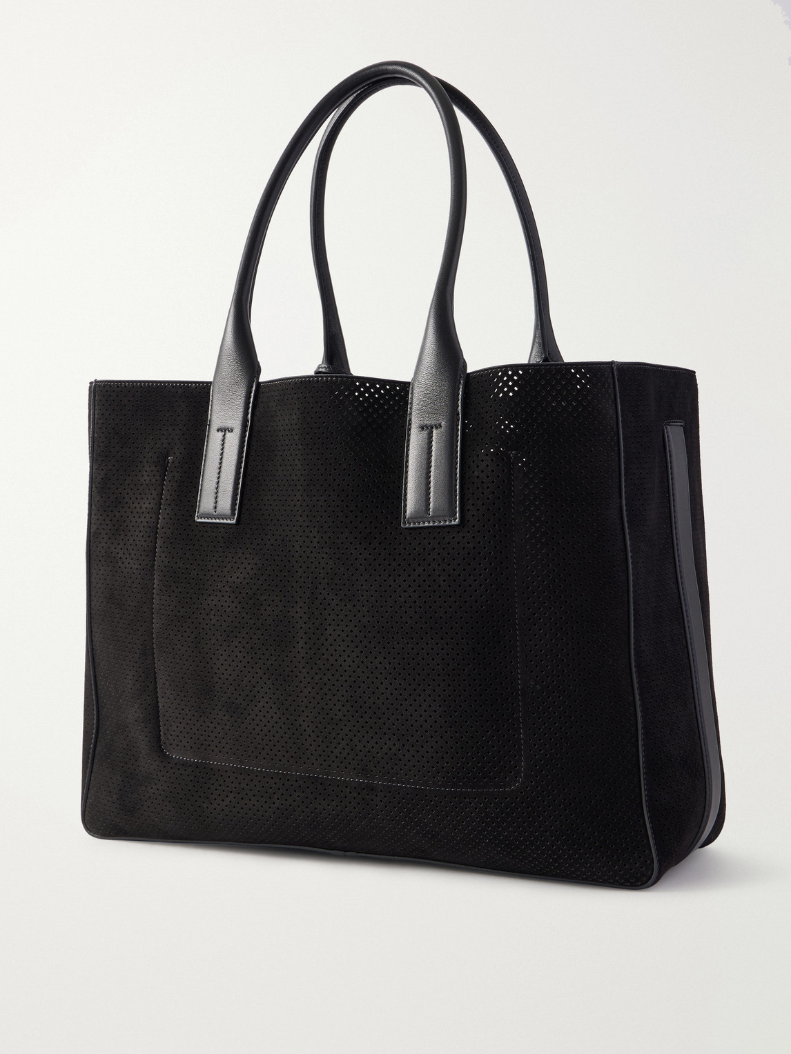  Tom Ford - Perforated Suede Tote Bag - Men - Black 