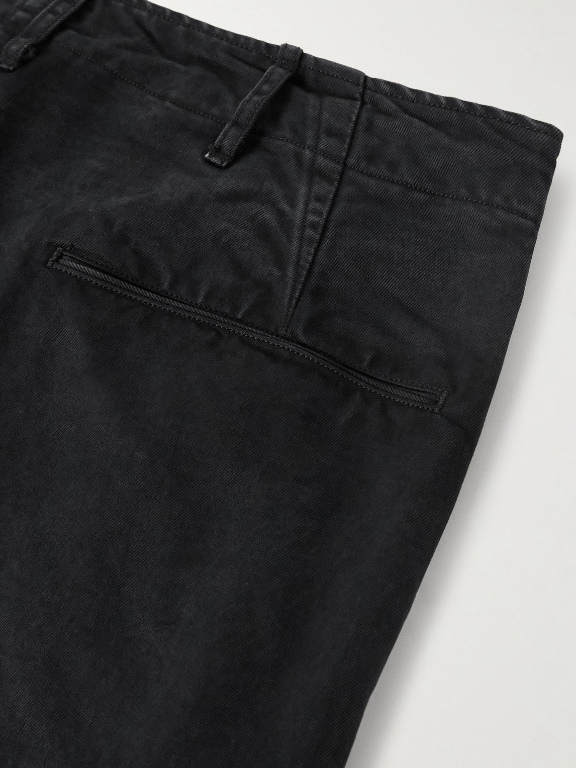 Auralee Finx Straight-leg Cropped Cotton-twill Chinos In Black