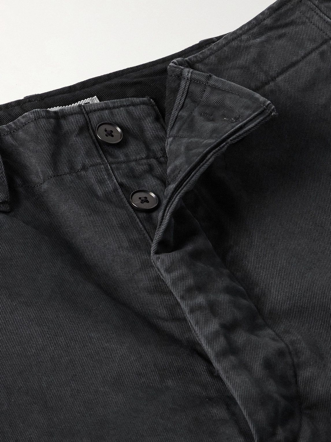 Auralee Finx Straight-leg Cropped Cotton-twill Chinos In Black