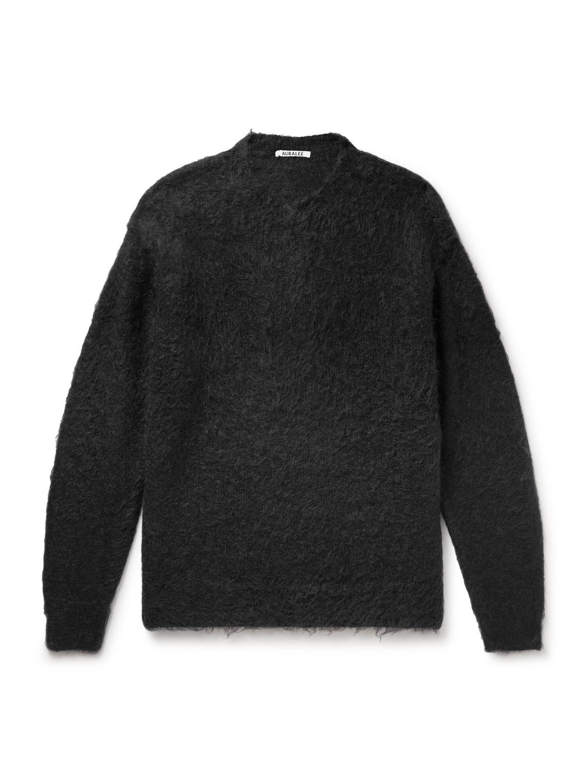 Auralee Brushed Mohair And Wool-blend Sweater In Black