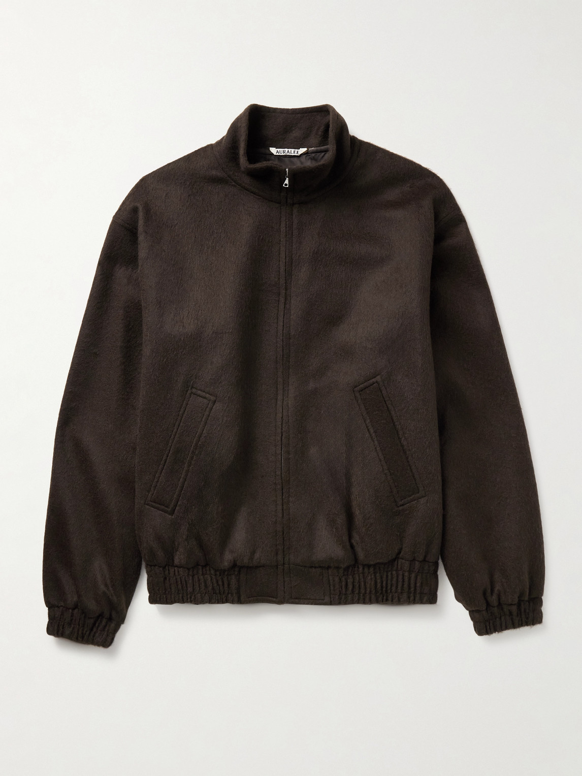 Auralee Camel Hair-flannel Blouson Jacket In Brown