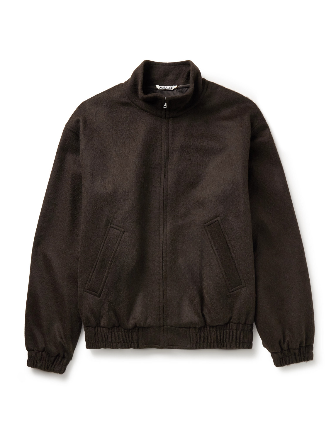 Auralee Camel Hair-flannel Blouson Jacket In Brown