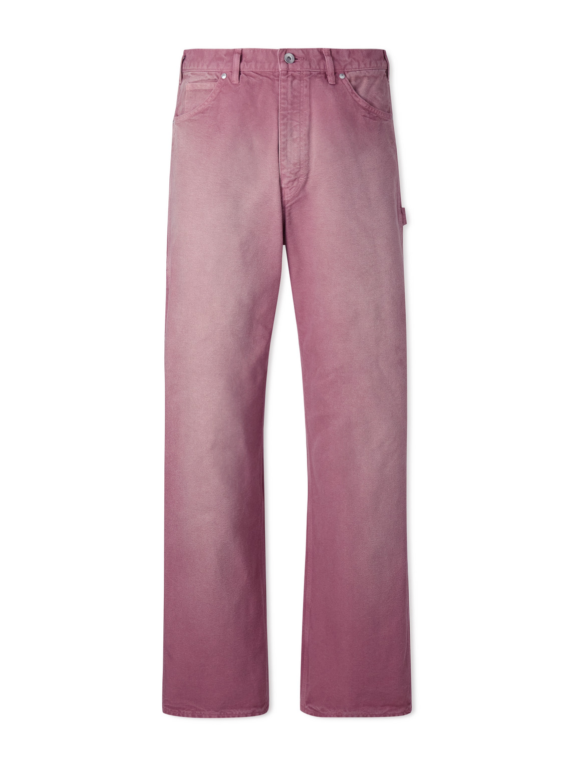 Auralee Straight-leg Cotton Trousers In Purple