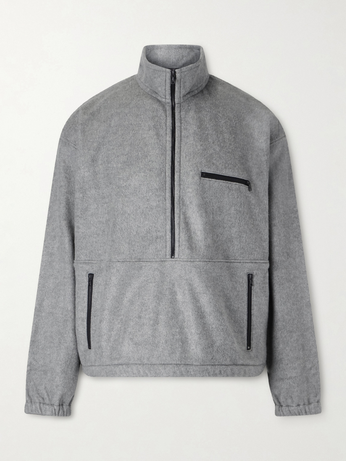 Auralee Silk-fleece Half-zip Sweatshirt In Gray