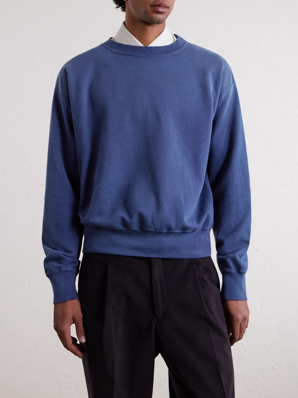 Auralee Cotton-jersey Sweatshirt In Blue