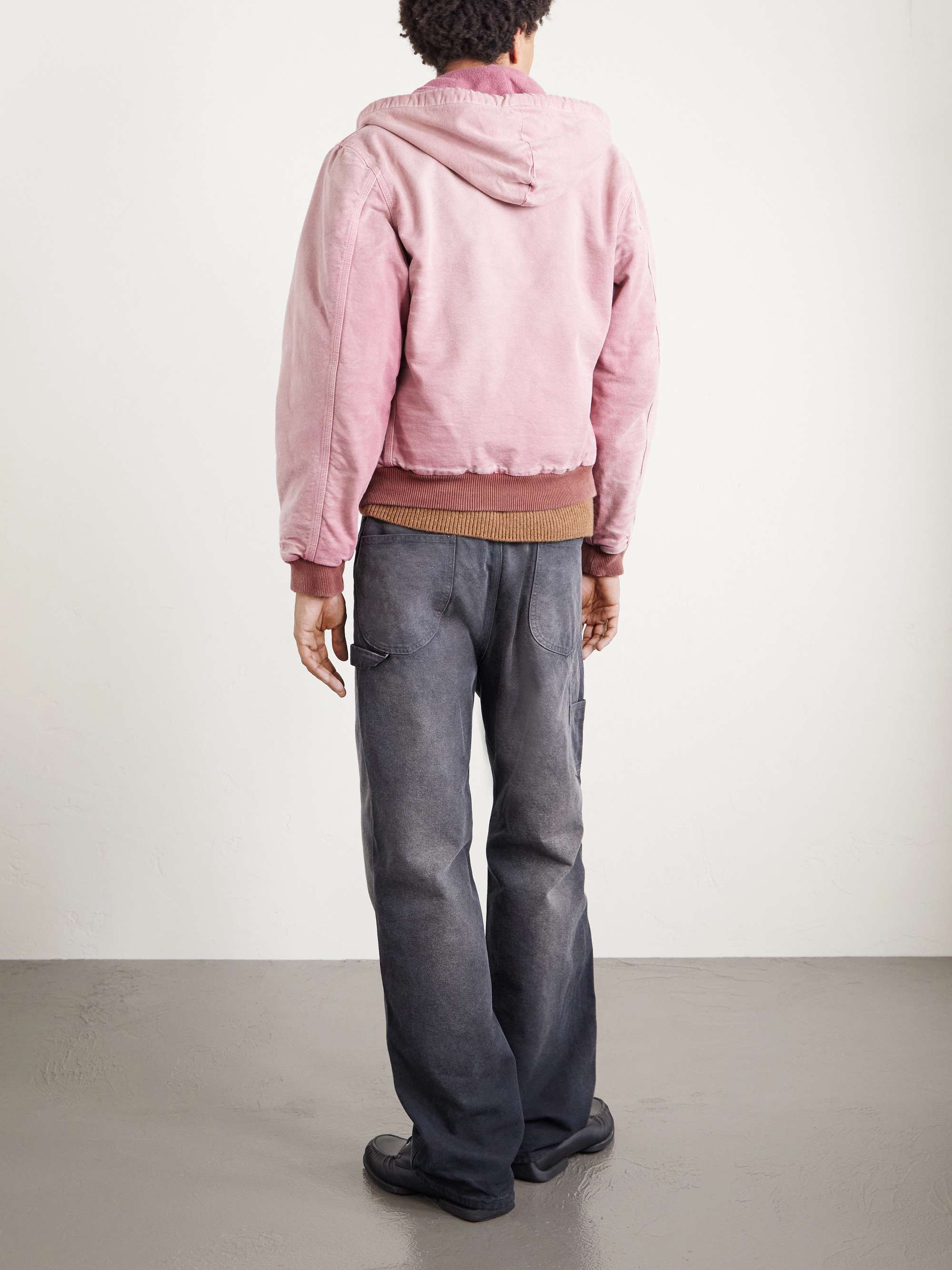 AURALEE ピンク 3 パーカー AURALEE Garment-Dyed Cotton-Canvas Zip-Up Hooded Jacket for Men