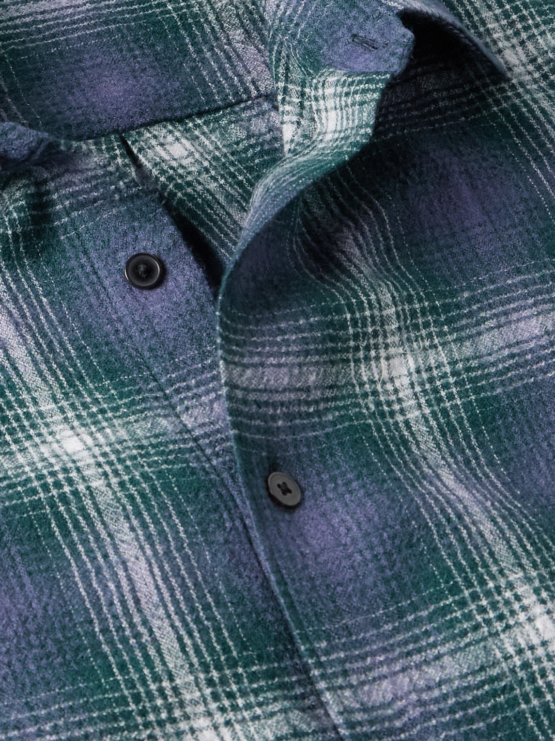 Auralee Lightweight Wool Plaid Long Sleeve Shirt In Blue