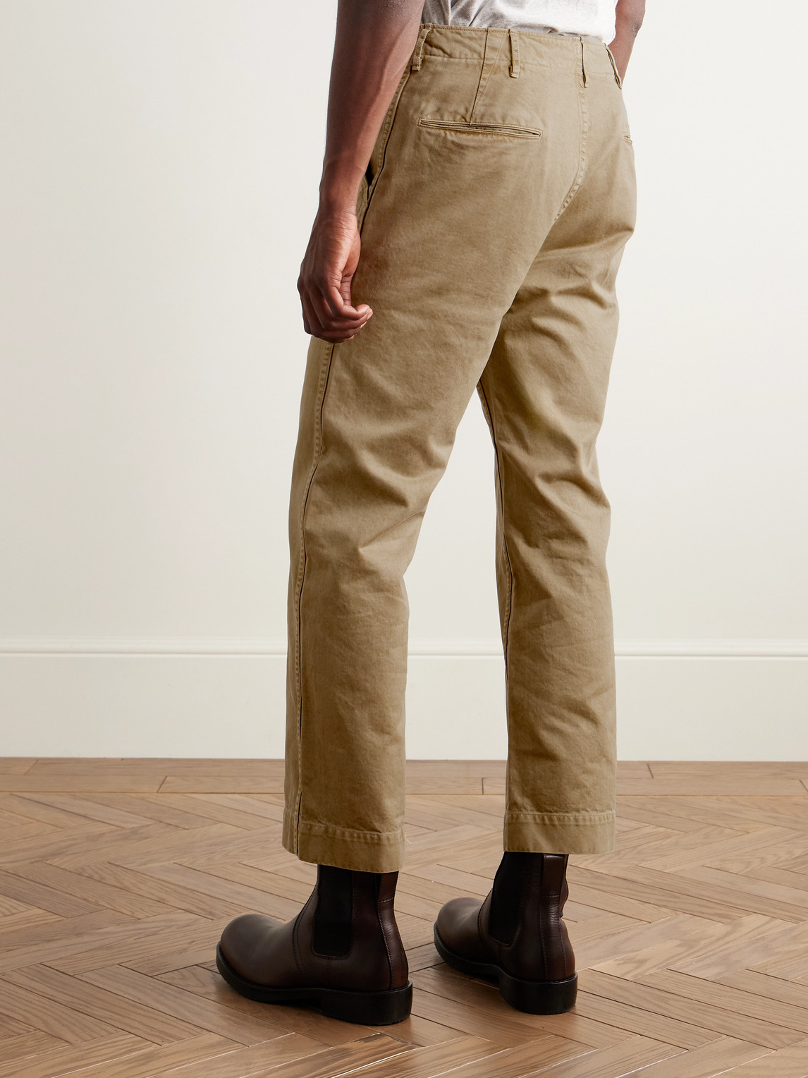 Auralee Finx Straight-leg Cropped Cotton-twill Chinos In Multi