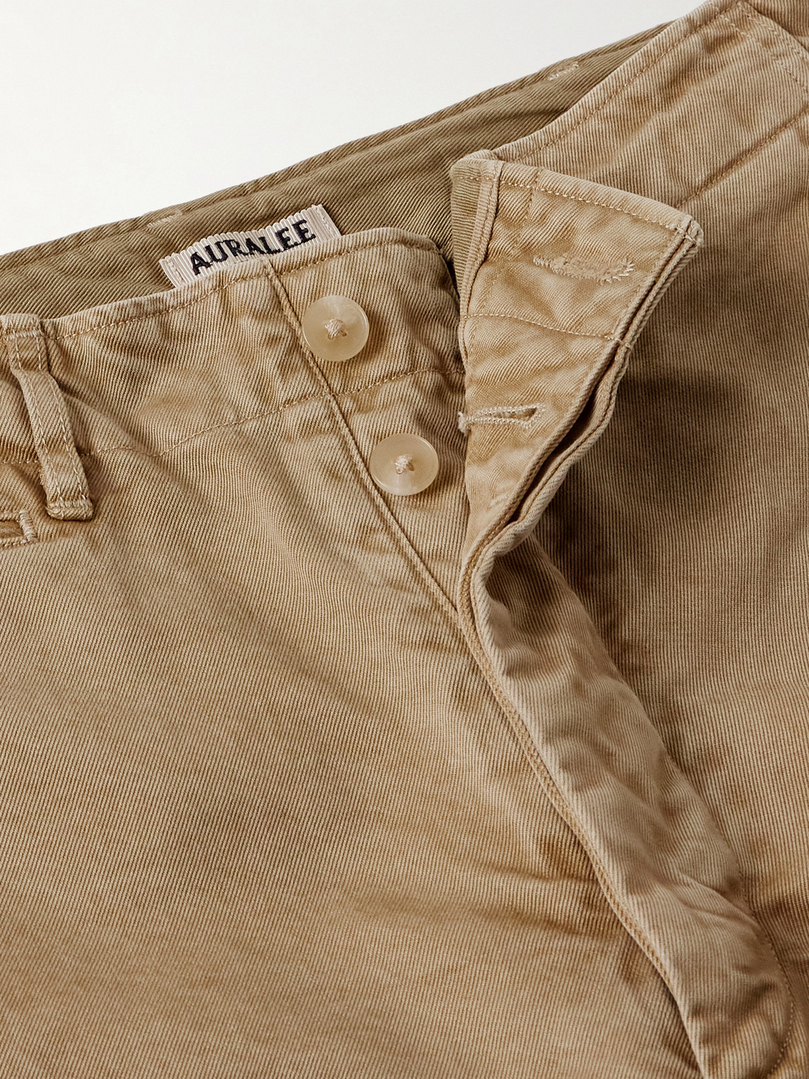 Auralee Finx Straight-leg Cropped Cotton-twill Chinos In Multi