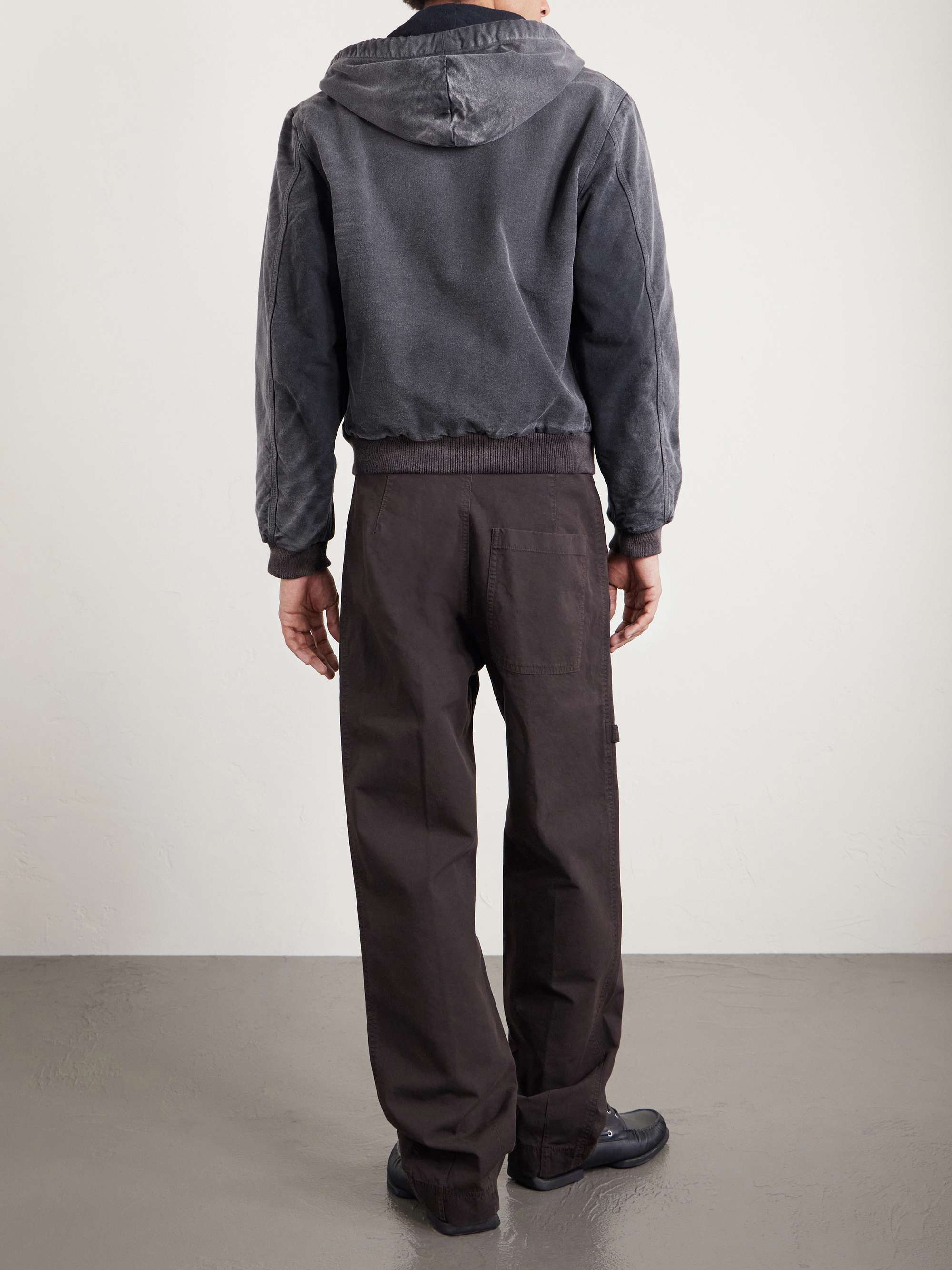 AURALEE Garment-Dyed Cotton-Canvas Zip-Up Hooded Jacket for Men