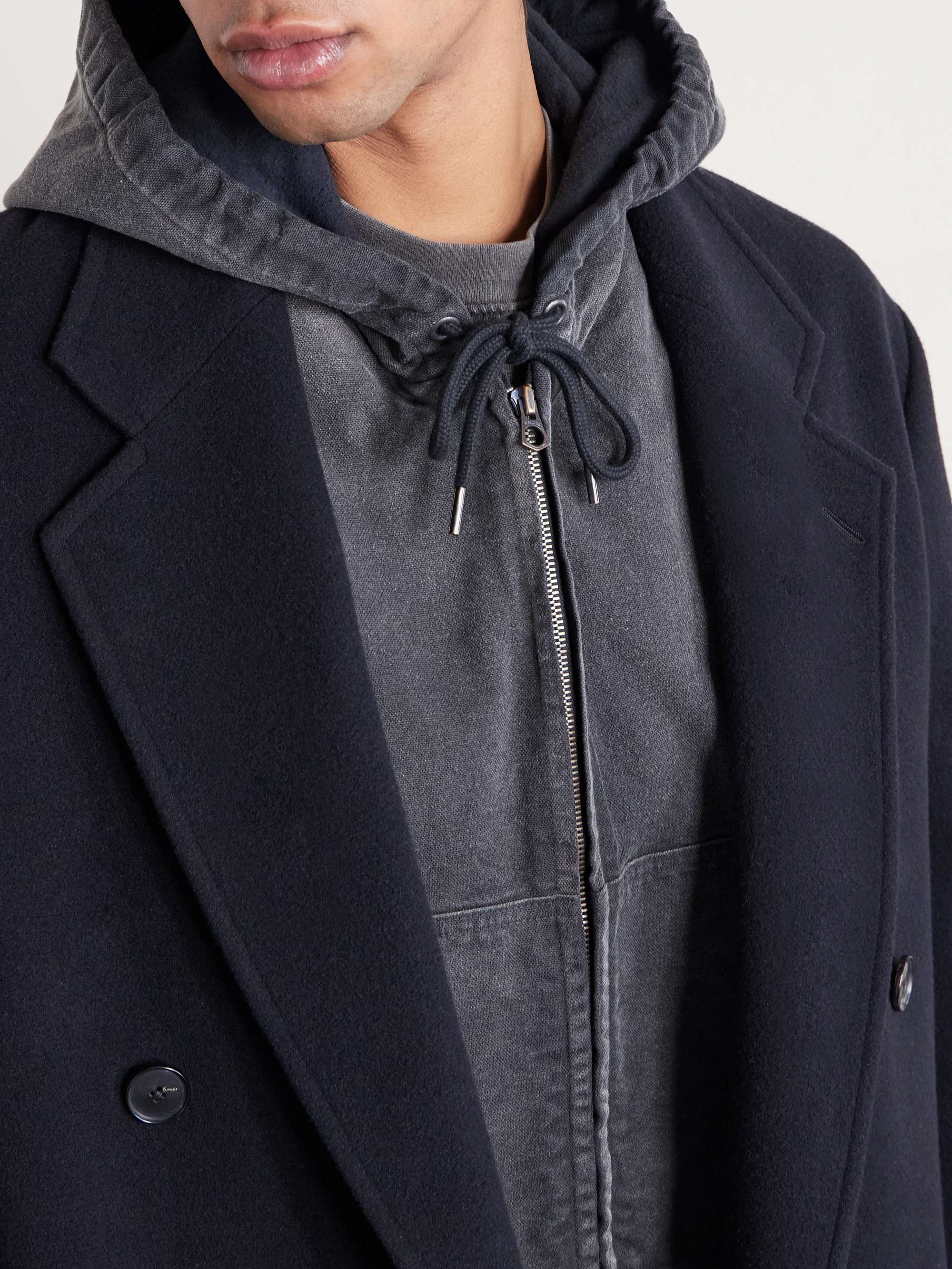 AURALEE Garment-Dyed Cotton-Canvas Zip-Up Hooded Jacket for Men