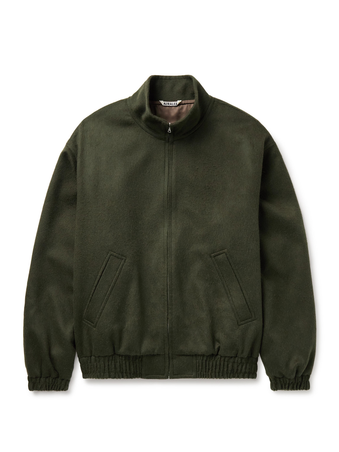 Auralee Camel Hair Blouson Jacket In Green